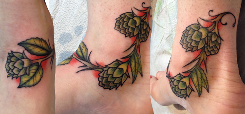 Hops and barley my beer tattoo by Shane Olds at Rise Above tattoo in  Orlando  rtattoos