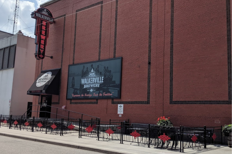 front entrance of the Walkerville Brewery in Windsor, Ontario, Canada