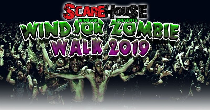 poster for the Scarehouse Windsor Zombie Walk 2019