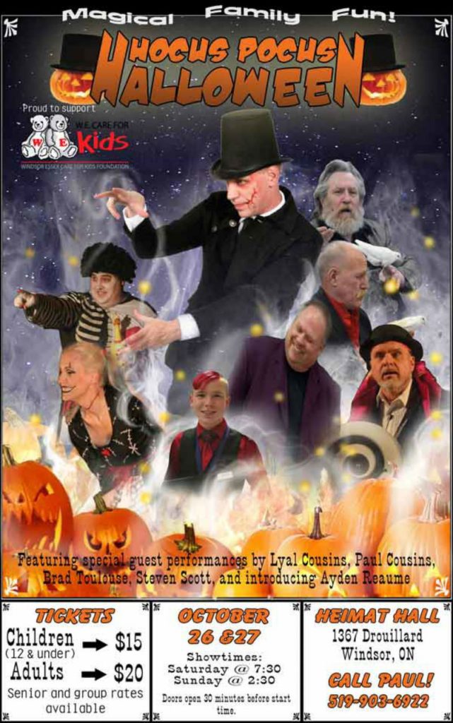 poster for Hocus Pocus Halloween magic show event