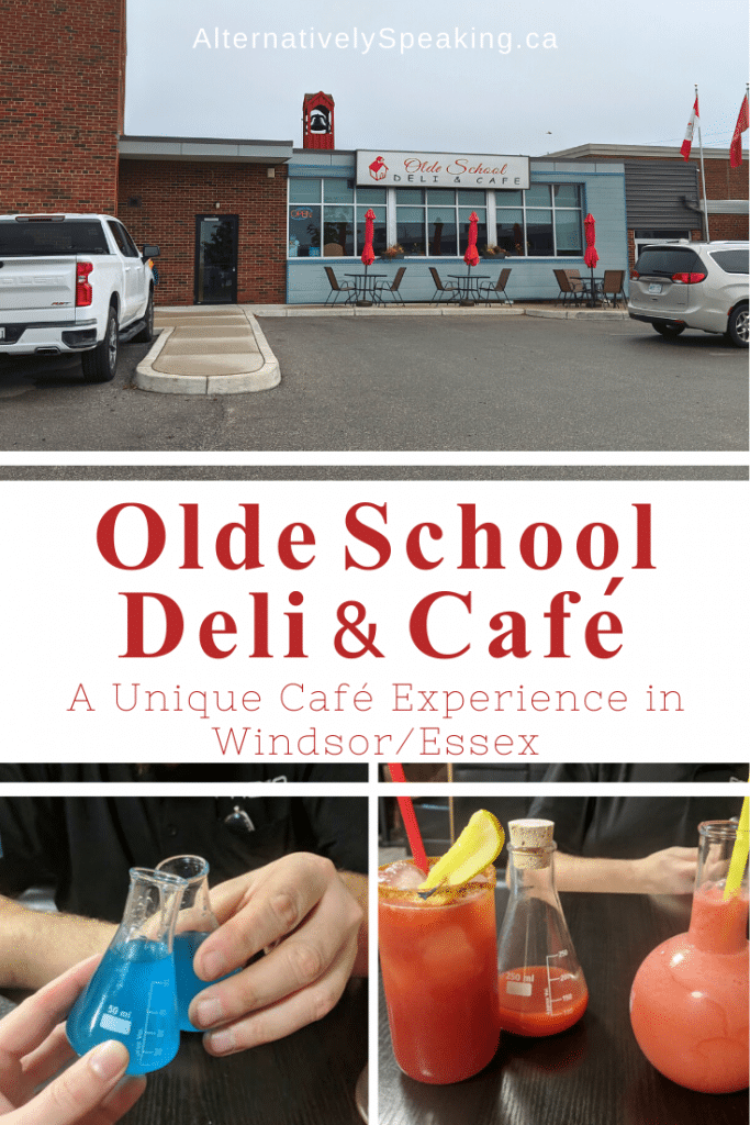 A collage of photos from Olde School Deli & Café in Essex, Ontario